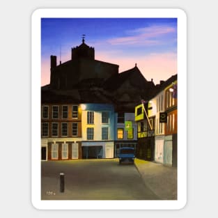 Romsey Market Place at Dusk Sticker